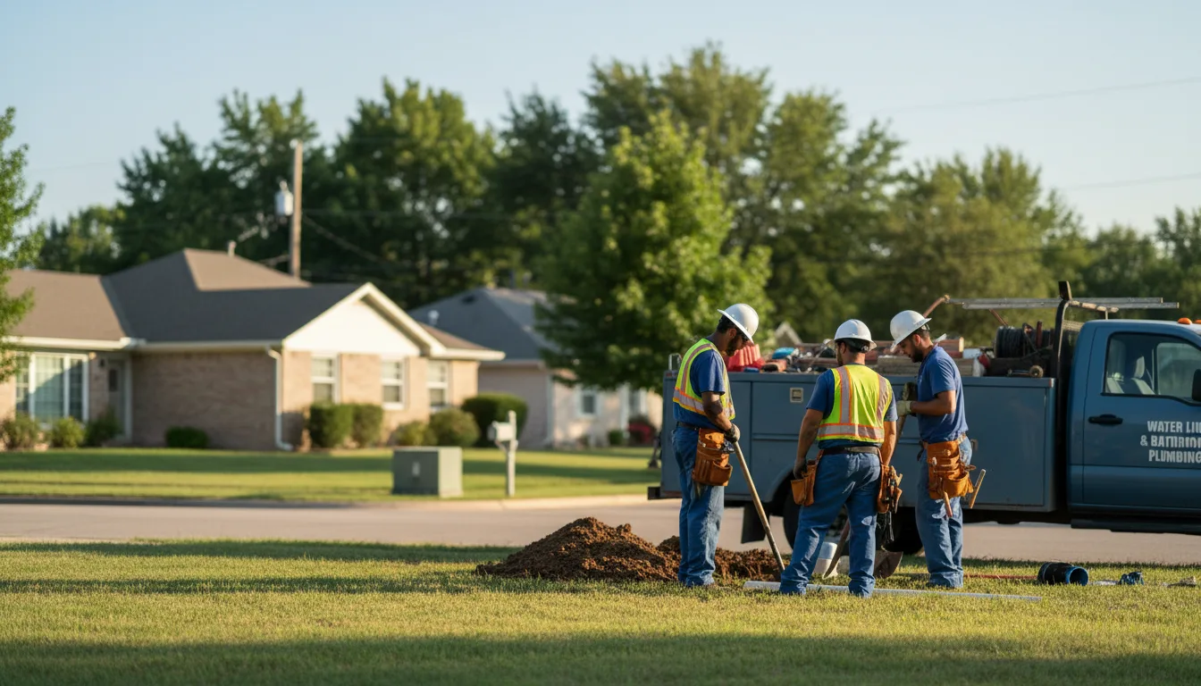 Residential water line and bathroom plumbing service in Taylor, ND